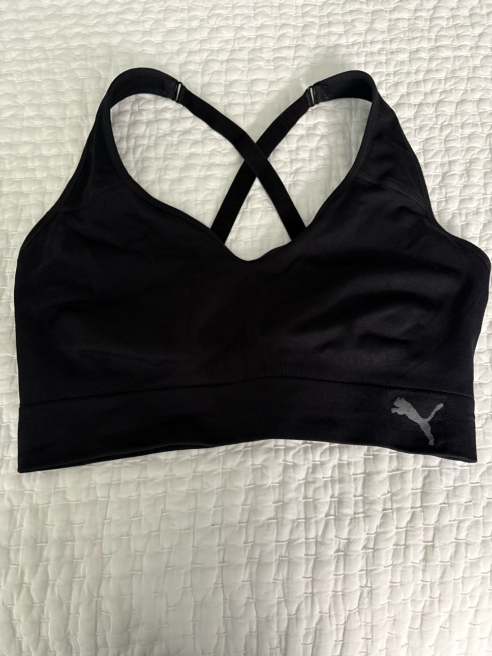 Puma Black Crisscross Low-Impact Sports Bra